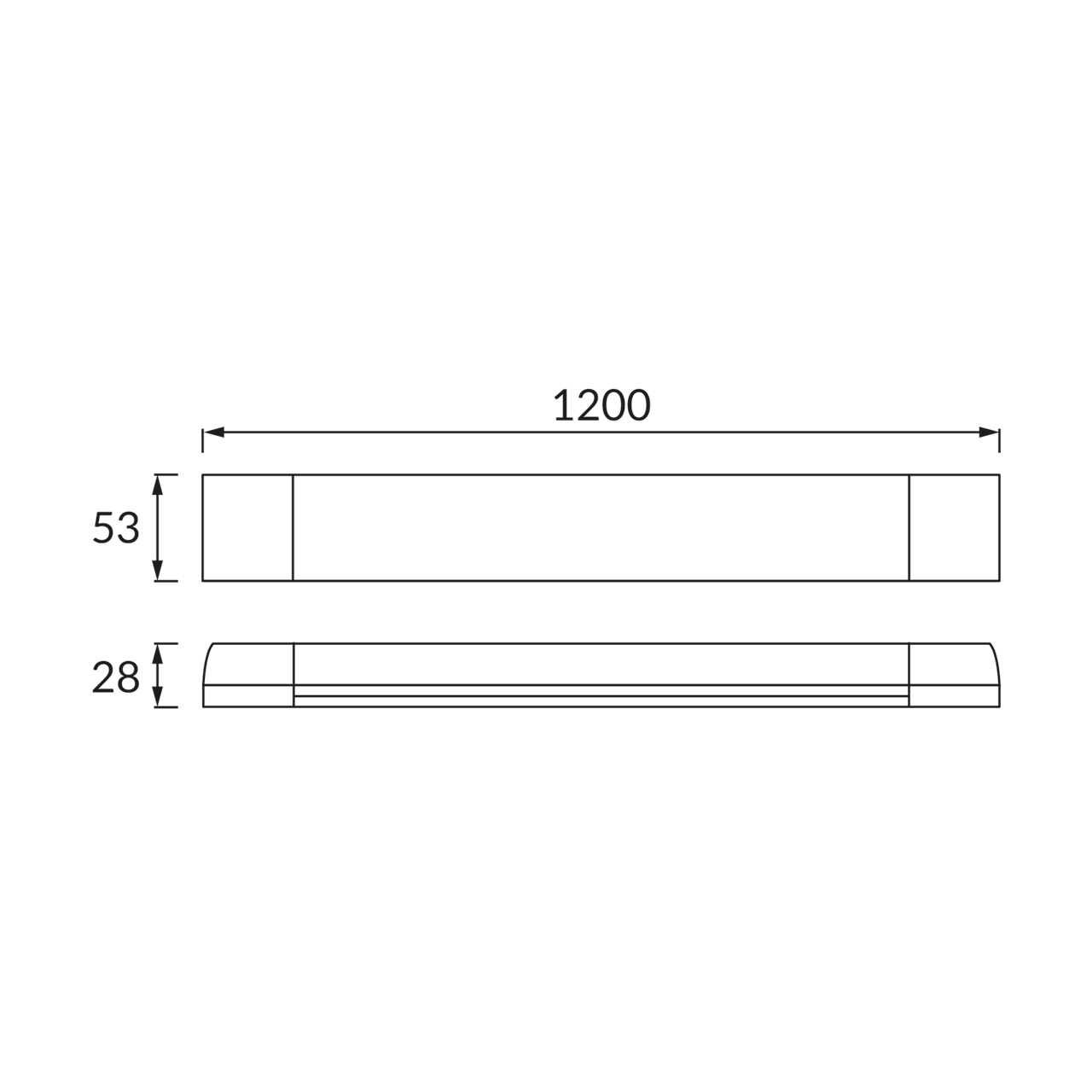 Oprawa techniczna liniowa LED TYMON lampa 120cm 36W 4000K 3200lm 140° IP65 biała STRUHM 03232