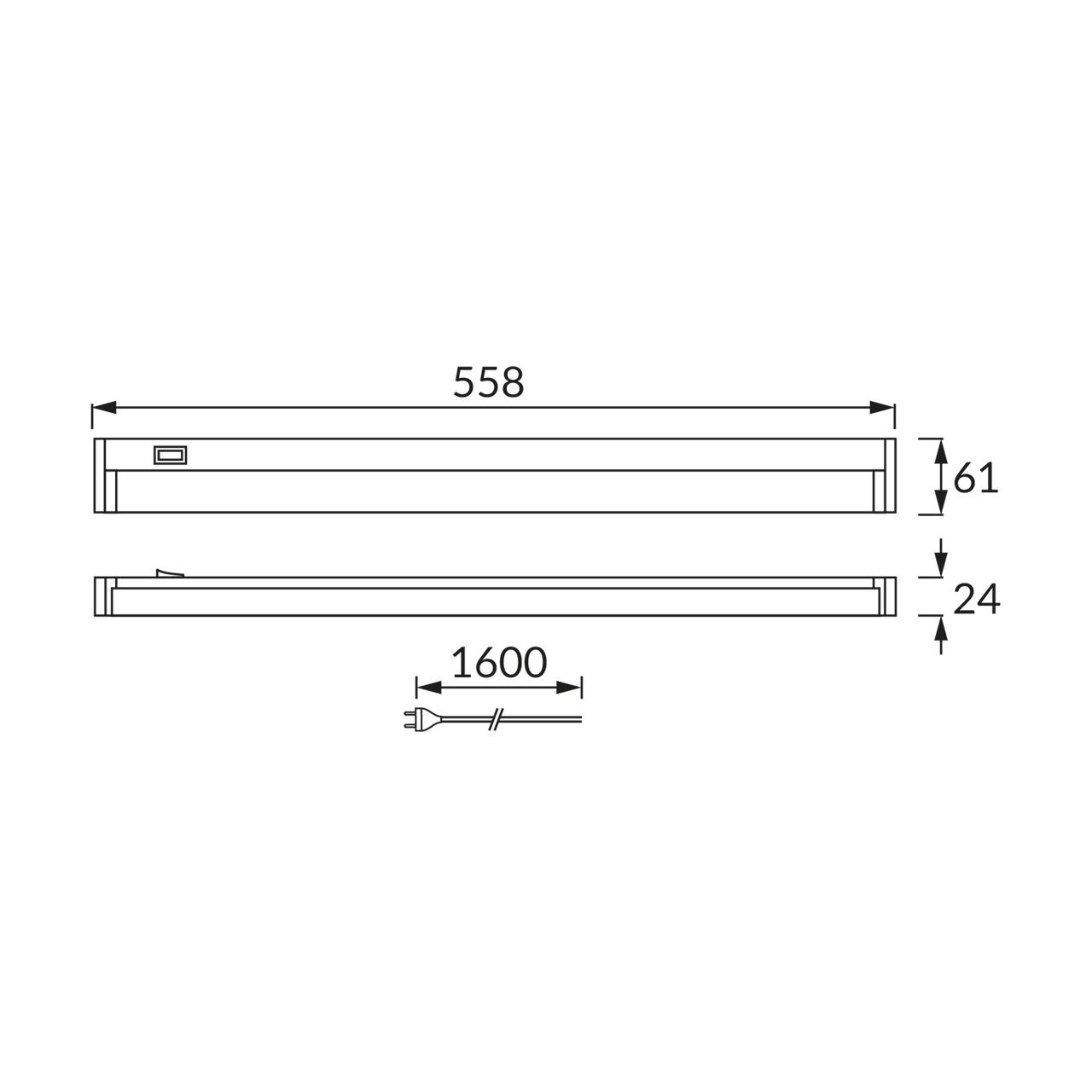 Oprawa podszafkowa LED MANUEL lampa liniowa z włącznikiem 10W 4100K 750lm 120° biała STRUHM 03561