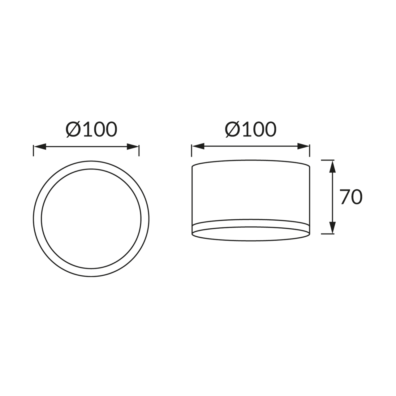 Oprawa downlight natynkowa LED ROLEN lampa okrągła tuba 7W 4100K 580lm 140° czarna STRUHM 03780