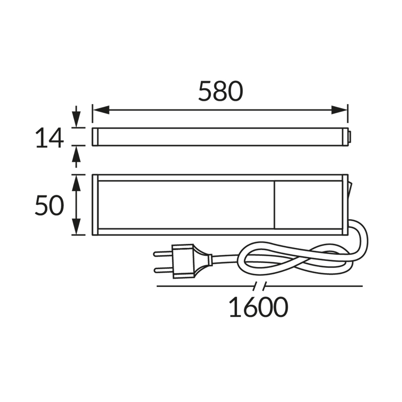 Oprawa podszafkowa LED TAMARA lampa liniowa z włącznikiem 10W 4100K 640lm 120° biała STRUHM 03795