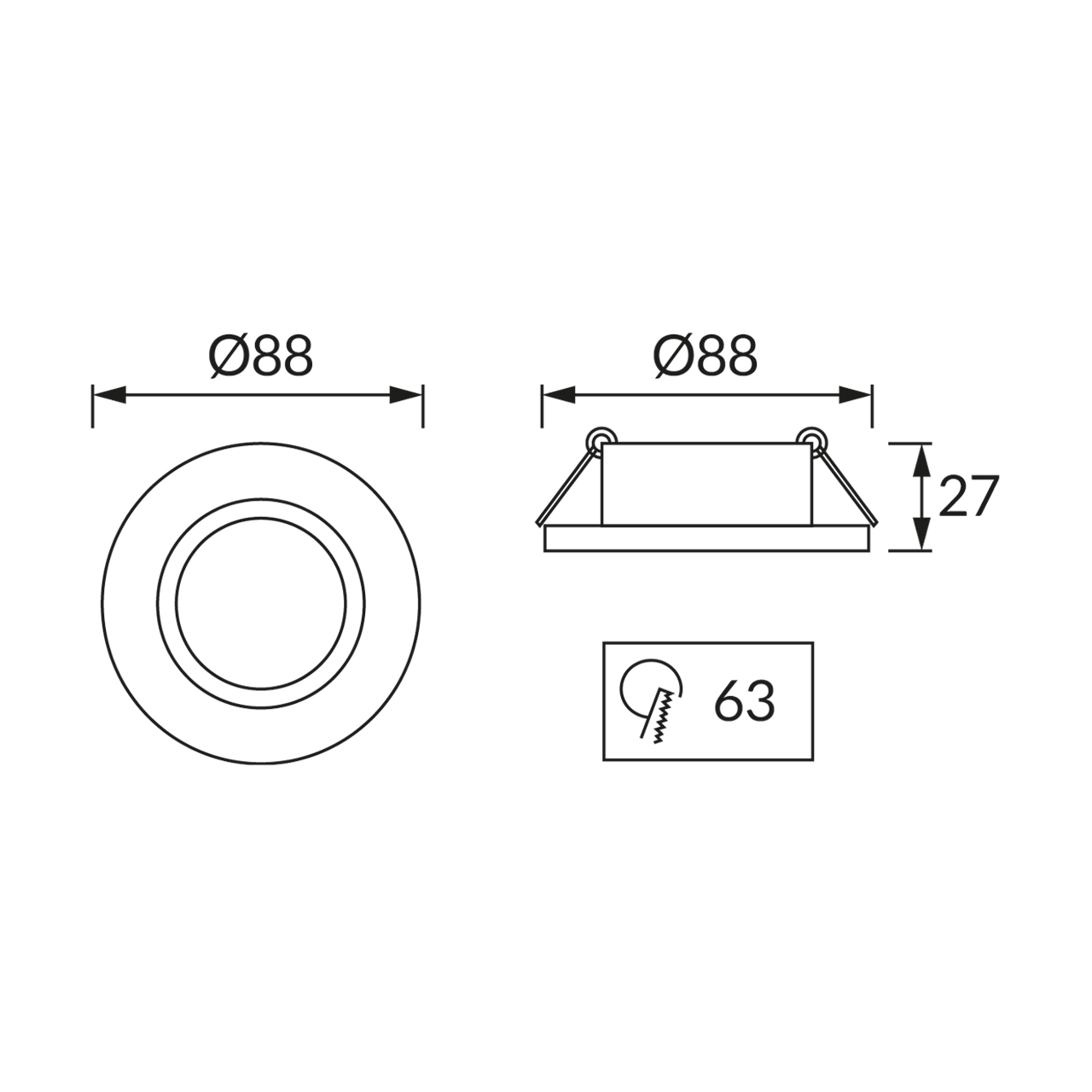 Pierścień ozdobny BONO C do opraw wpuszczanych downlight LED GU10/MR16 50W czarny STRUHM 03977