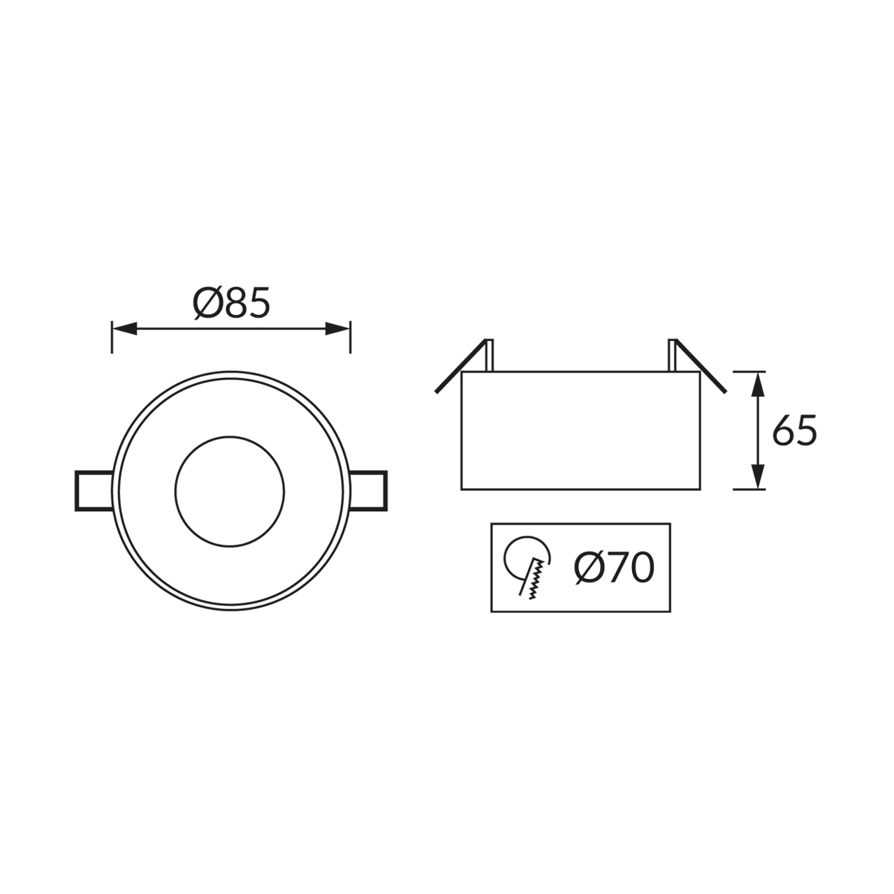 Pierścień ozdobny PANAMA do opraw wpuszczanych downlight LED GU10/MR16 50W biały/czarny STRUHM 04118