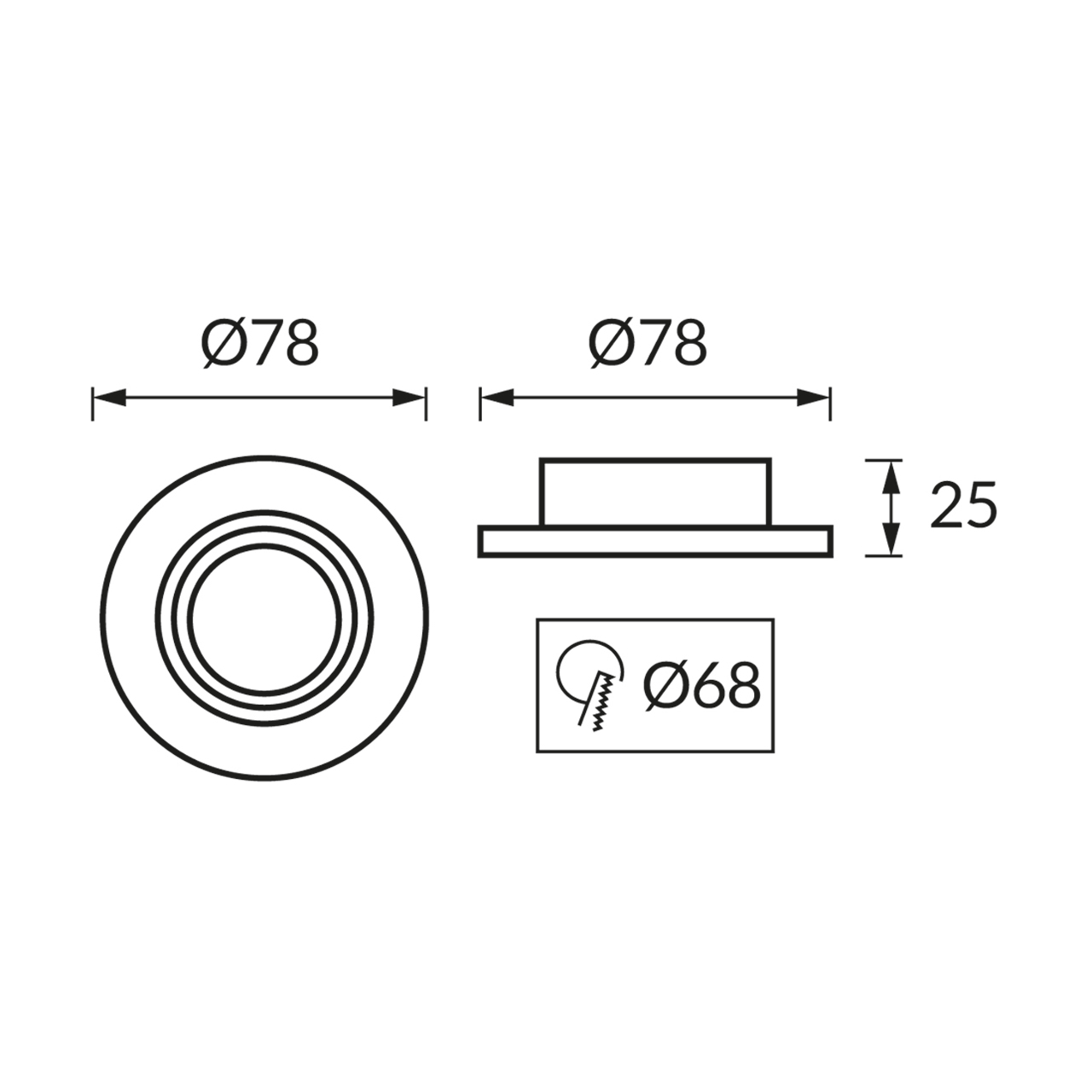 Oprawa downlight PLUTO GU10 lampa punktowa 35W złota STRUHM 04235