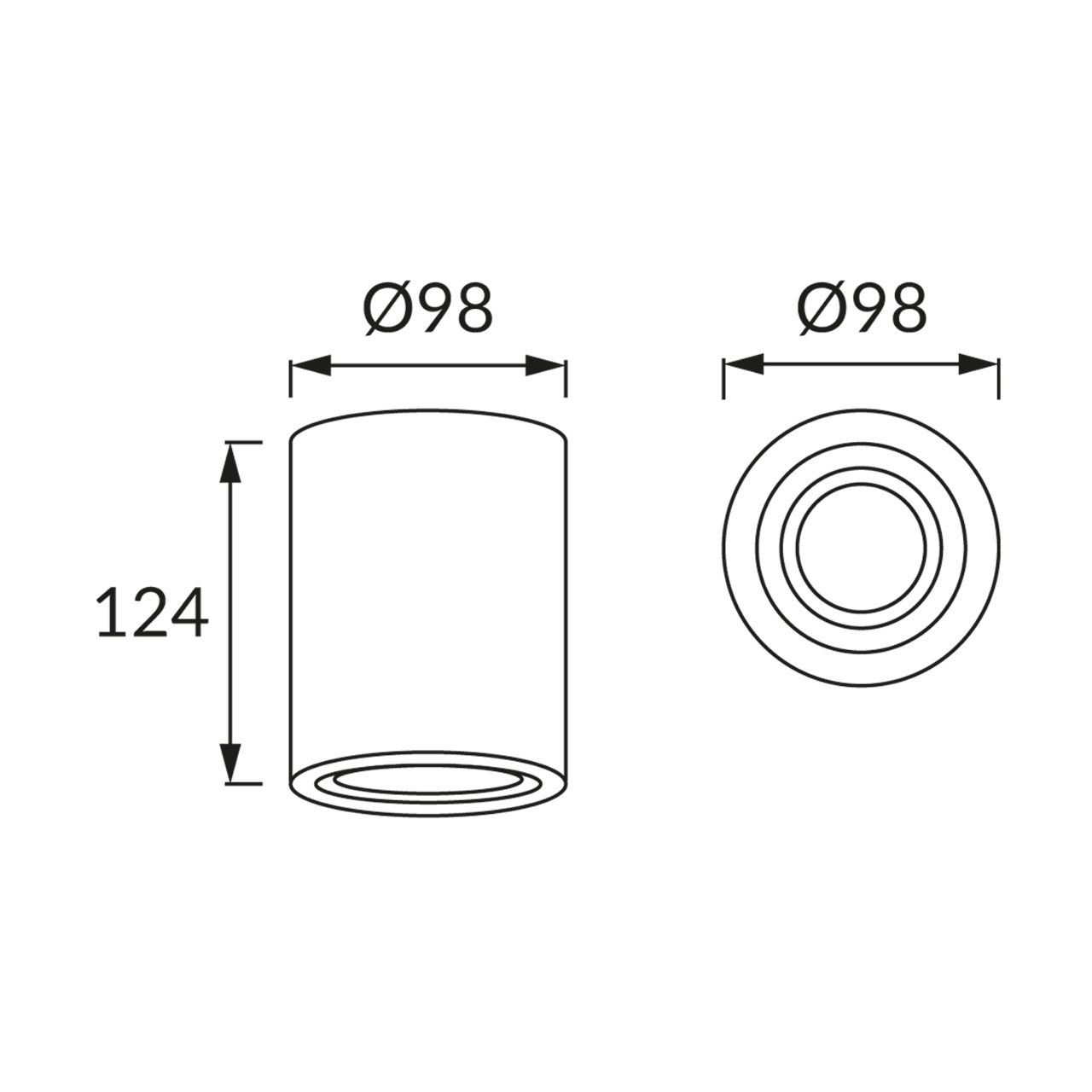 Oprawa downlight natynkowa HARY lampa okrągła tuba GU10 35W złota STRUHM 04238