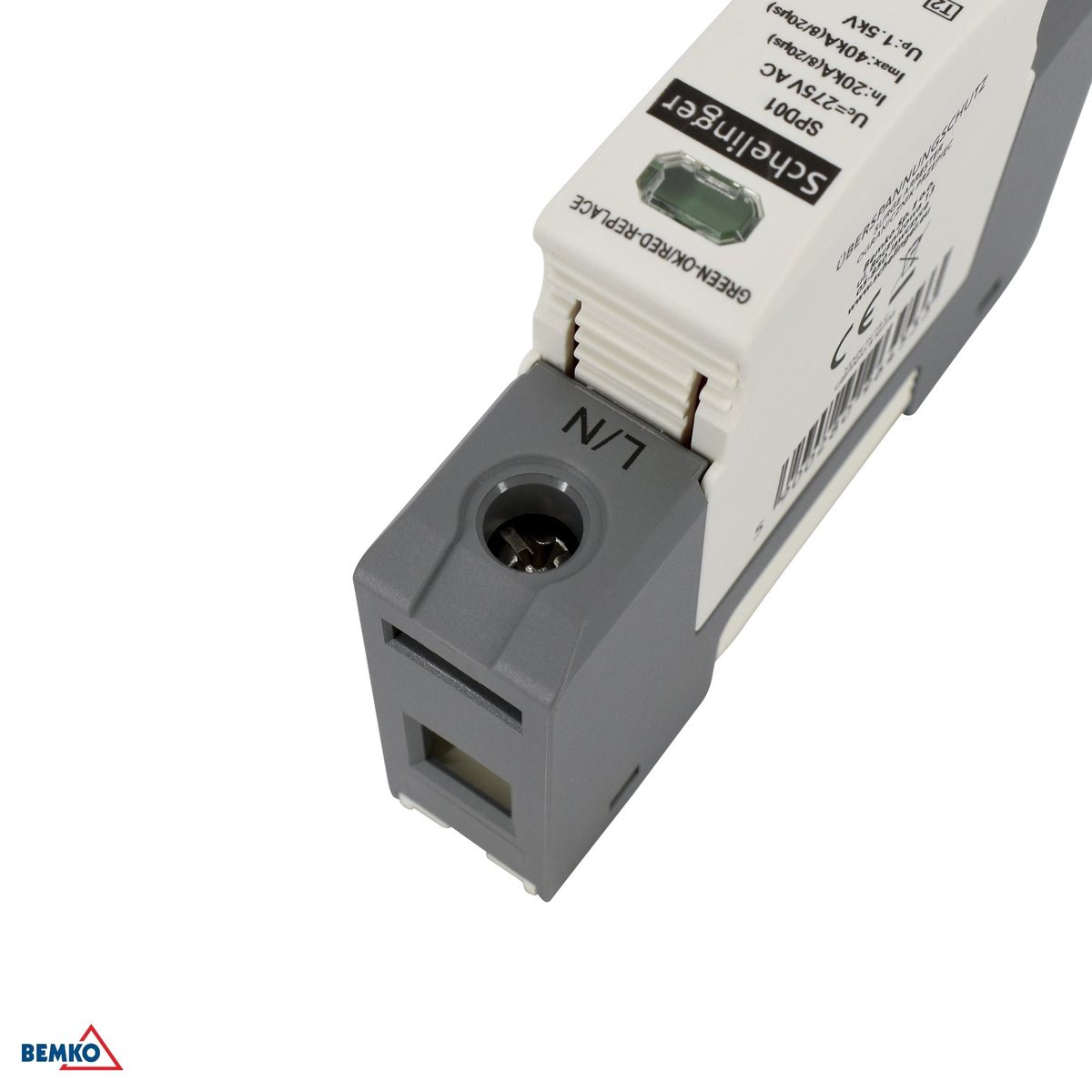Zbliżenie okienek kontrolnych — zielone pole oznacza sprawną wkładkę