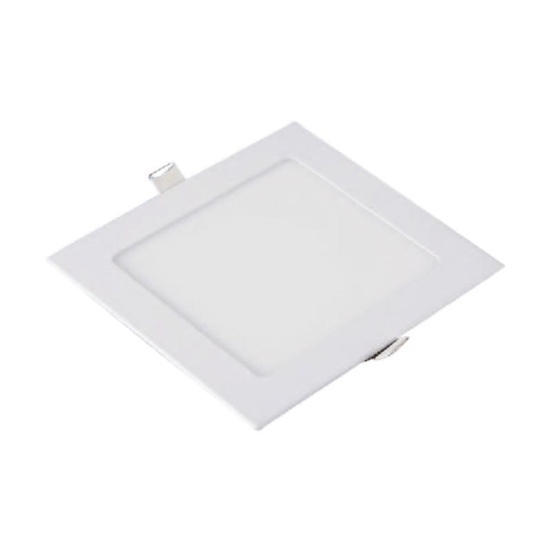 Oprawa downlight w kolorze biały, cała w kadrze, na jasnym tle