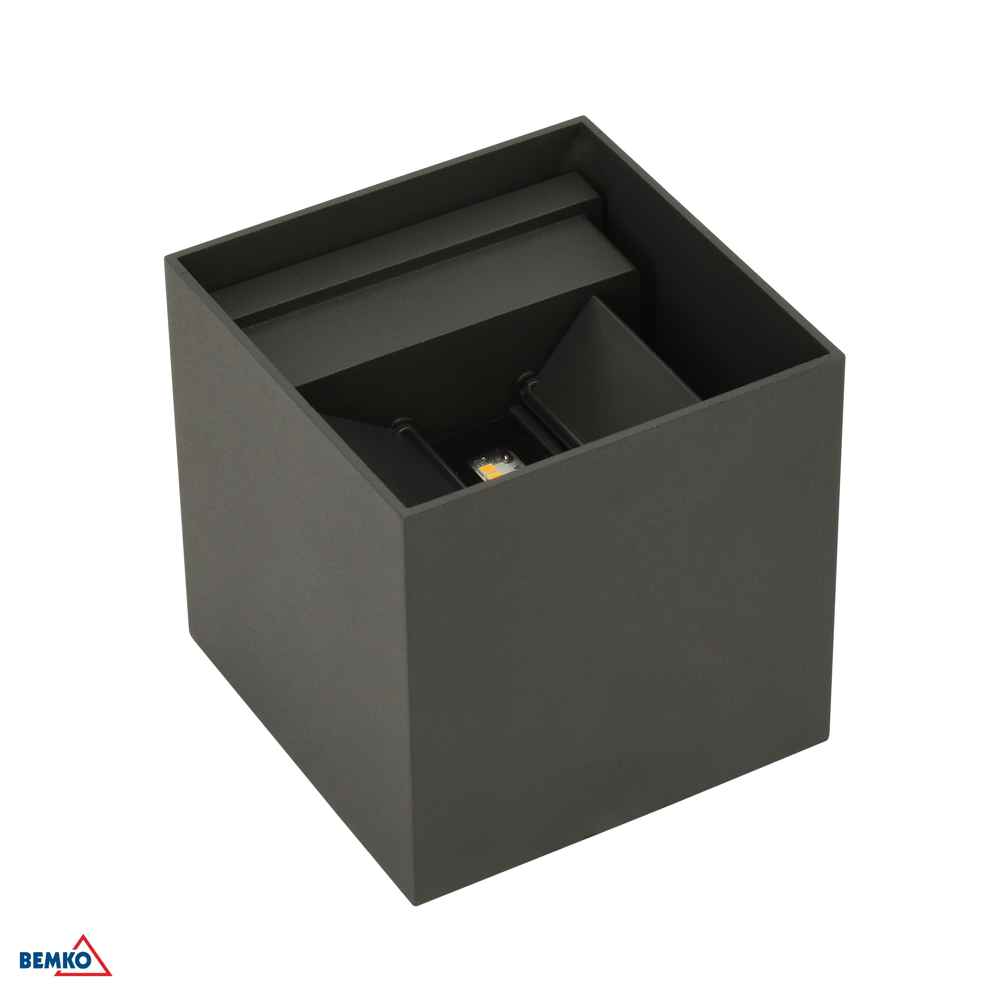 Oprawa elewacyjna Bemko C25-EL2-KS-205GR-4K w ujęciu produktowym, kolor grafitowy