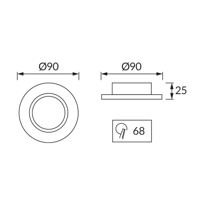 Oprawa downlight, Pierścień do opraw wpuszczanych, Oprawa wpuszczana Struhm 03595