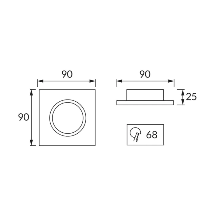 Oprawa downlight, Pierścień do opraw wpuszczanych, Oprawa wpuszczana Struhm 03596