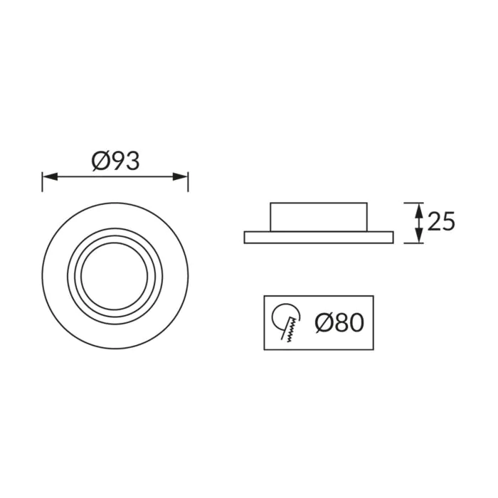 Oprawa downlight, Pierścień do opraw wpuszczanych, Oprawa wpuszczana Struhm 04041