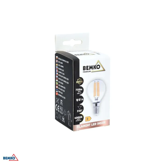 Żarówka LED Bemko D86-FLB-E14-G45-060-2K