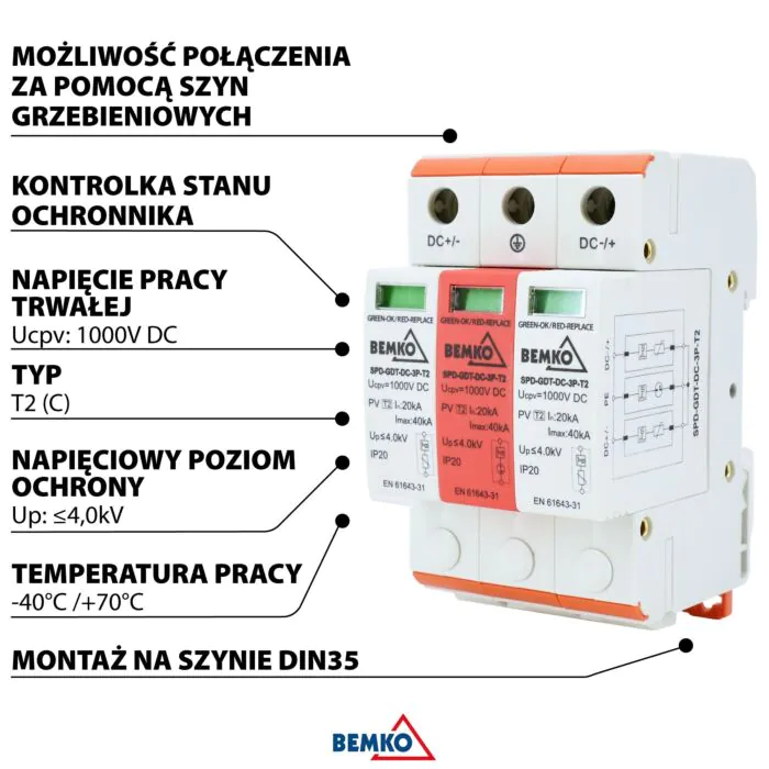 Ogranicznik przepięć Schelinger A52-SPD-GDT-DC-3P-T2