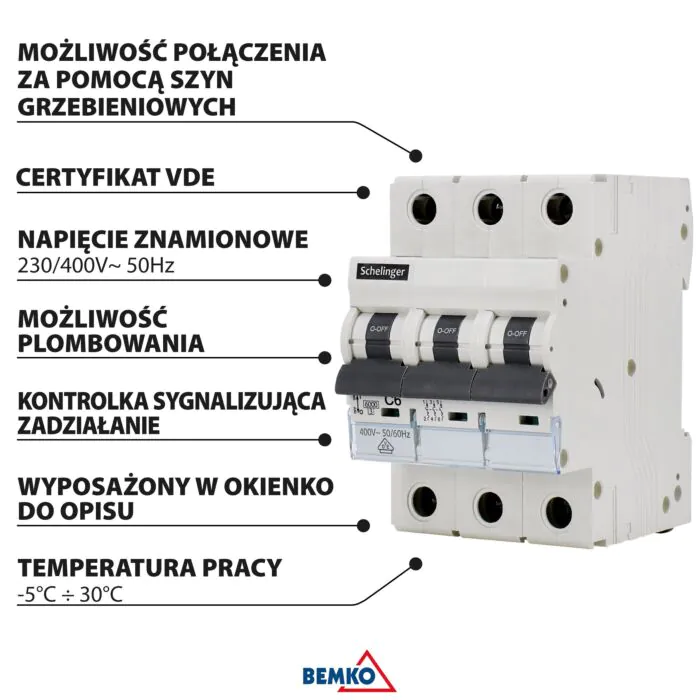 Wyłącznik nadprądowy Schelinger A02-G8-3P-C20