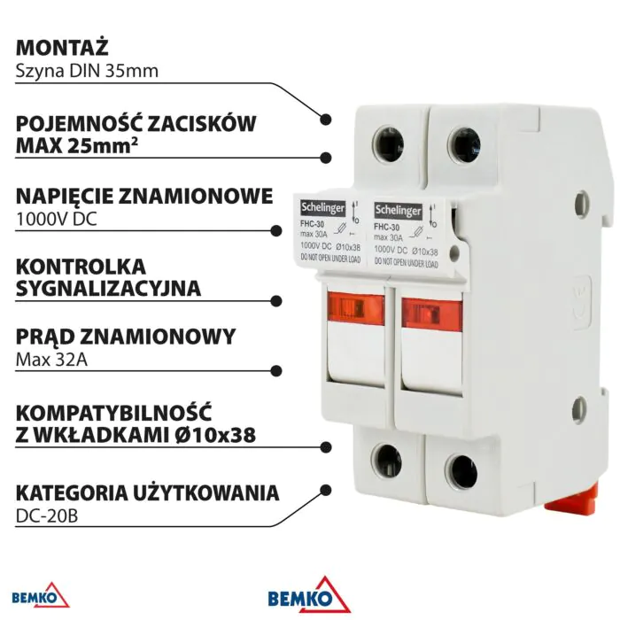 Rozłącznik bezpiecznikowy Schelinger A13-FHC-2P-DC1000-32