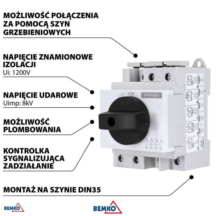 Rozłącznik izolacyjny do fotowoltaiki Schelinger A11-R9-4P-DC1200-32