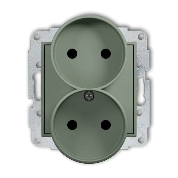 Gniazdo podwójne Karlik 61MGPR-2p