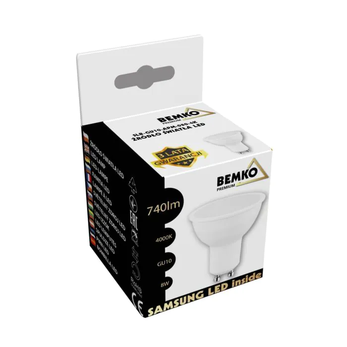 Żarówka LED Bemko D84-SLB-GU10-APM-080-4K
