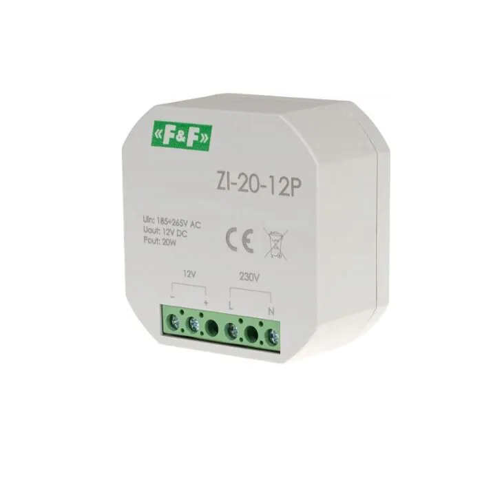 Zasilacz impulsowy F&F ZI-20-12P