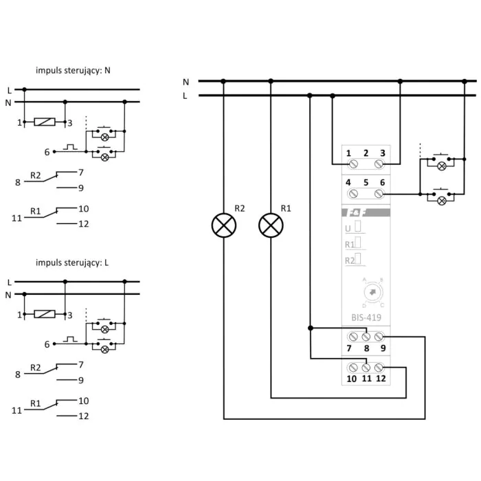 Przekaźnik bistabilny modułowy F&F BIS-419