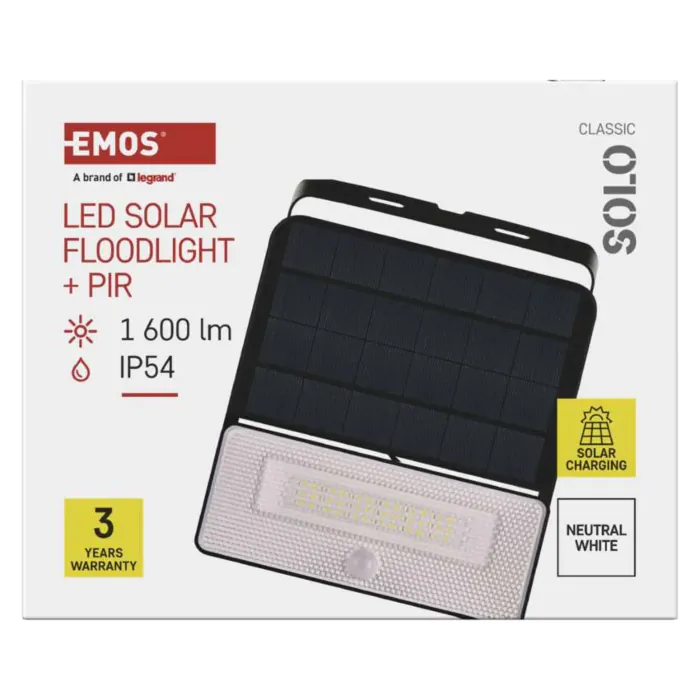 Naświetlacz LED, Naświetlacz solarny, Oprawa solarna Emos ZG122S