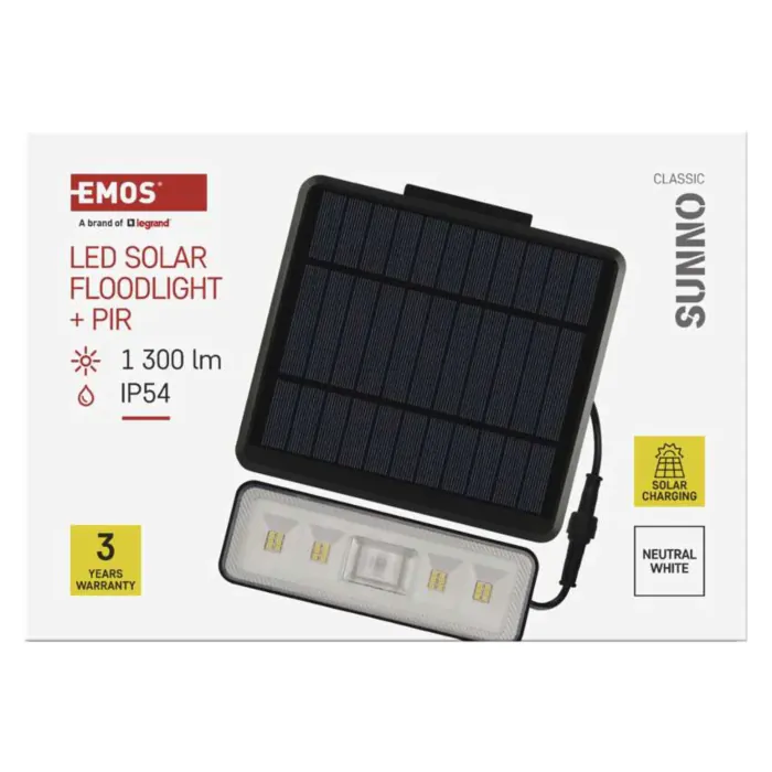 Naświetlacz LED, Naświetlacz solarny, Oprawa solarna Emos ZG112S