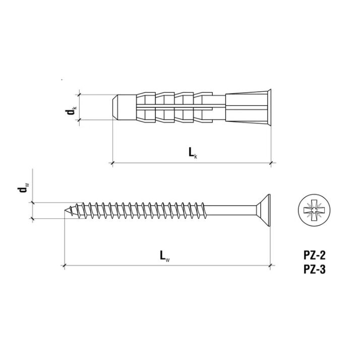 Kołek rozporowy z wkrętem WkrętMet KW-08060