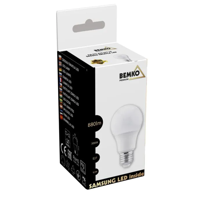 Żarówka LED Bemko D84-SLB-E27-A60-095-3K