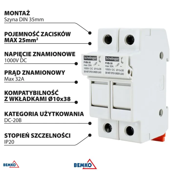 Rozłącznik bezpiecznikowy Schelinger A13-FHB-2P-DC1000-32