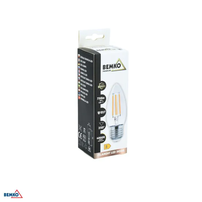 Żarówka LED Bemko D86-FLB-E27-C35-060-4K