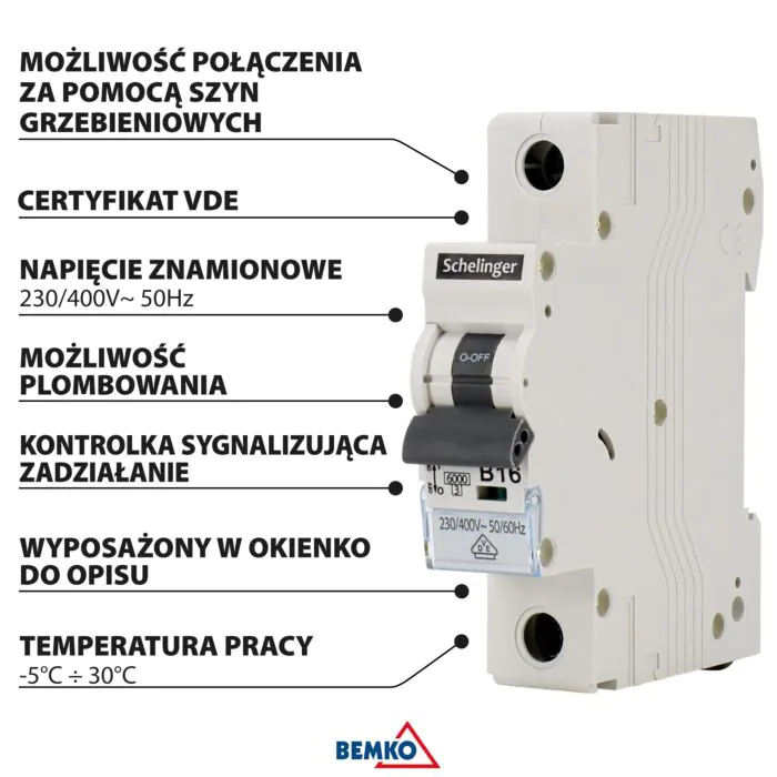 Wyłącznik nadprądowy Schelinger A02-G8-1P-C20