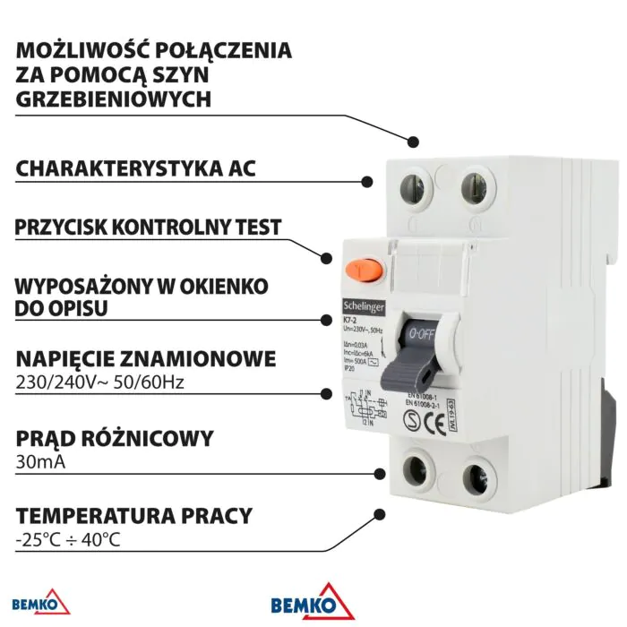 Wyłącznik różnicowo-prądowy Schelinger A03-K7-2-25-030