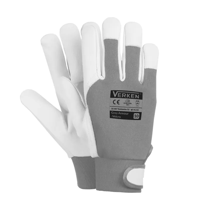 Rękawice ochronne Verken GREY ARMOUR VELCRO 9