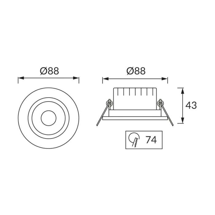 Oprawa downlight, Oprawa wpuszczana Struhm 03709