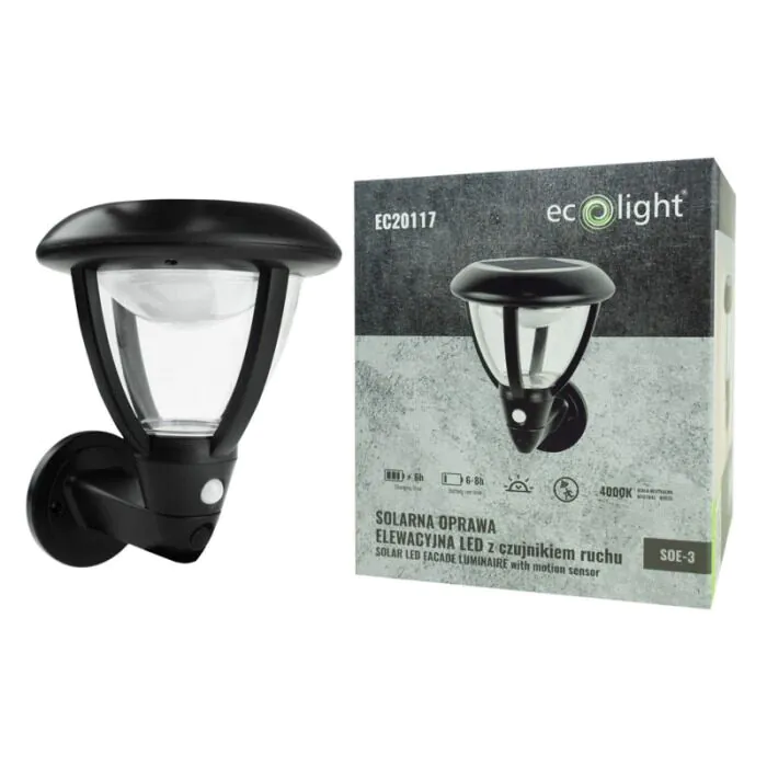 Oprawa elewacyjna, Kinkiet, Oprawa solarna Eco Light EC20117