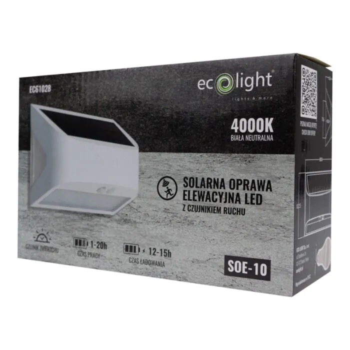 Oprawa elewacyjna, Kinkiet, Oprawa solarna Eco Light EC61028