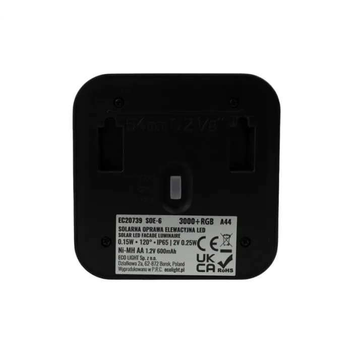 Oprawa elewacyjna, Kinkiet, Oprawa solarna Eco Light EC20739