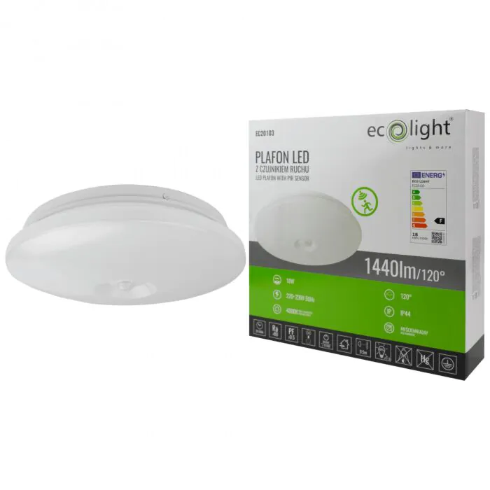 Plafon z czujnikiem ruchu, Plafon ścienny Eco Light EC20103