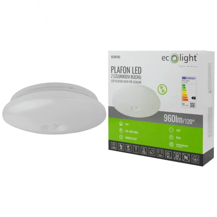 Plafon sufitowy, Plafon z czujnikiem ruchu Eco Light EC20102
