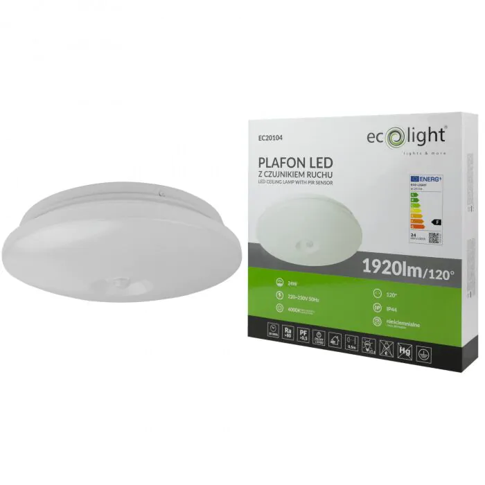Plafon sufitowy, Plafon z czujnikiem ruchu Eco Light EC20104