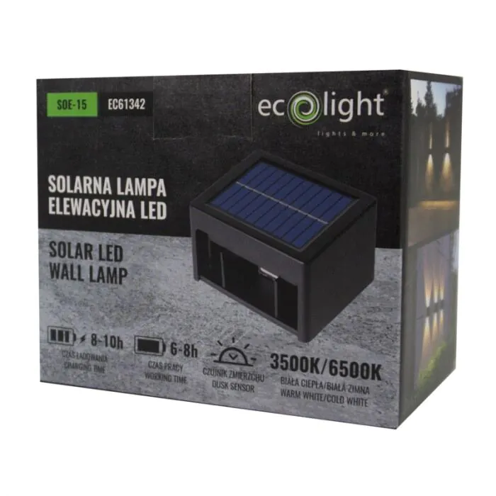 Oprawa elewacyjna, Kinkiet, Oprawa solarna Eco Light EC61342