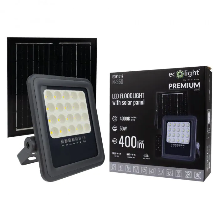 Naświetlacz LED, Naświetlacz solarny, Oprawa solarna Eco Light EC61017