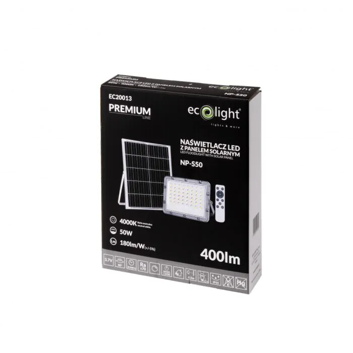 Naświetlacz LED, Naświetlacz solarny, Oprawa solarna Eco Light EC20013