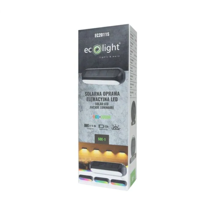 Oprawa elewacyjna, Kinkiet, Oprawa solarna Eco Light EC20115