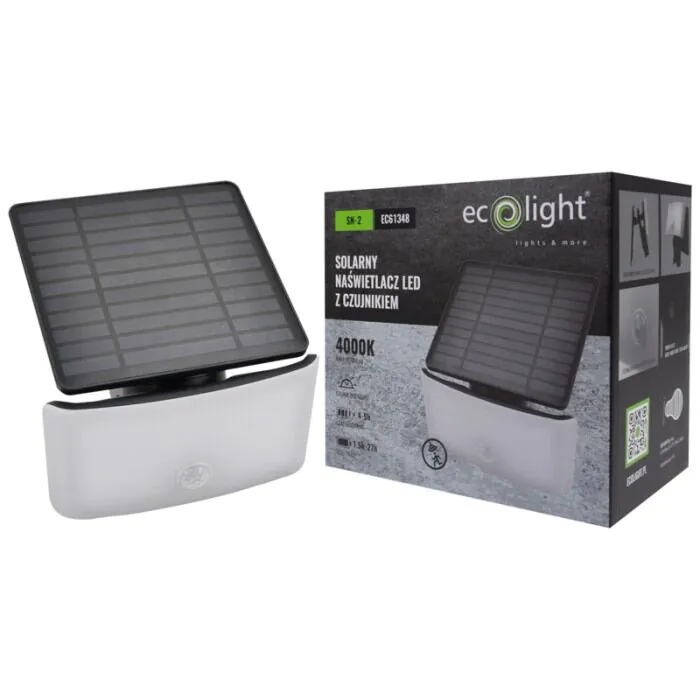Naświetlacz LED, Naświetlacz solarny, Oprawa solarna Eco Light EC61348