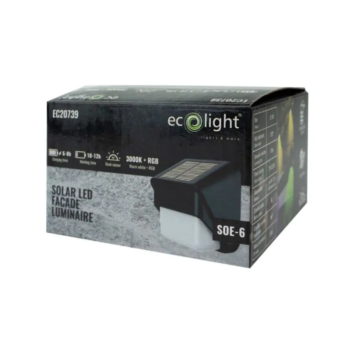 Oprawa elewacyjna, Kinkiet, Oprawa solarna Eco Light EC20739