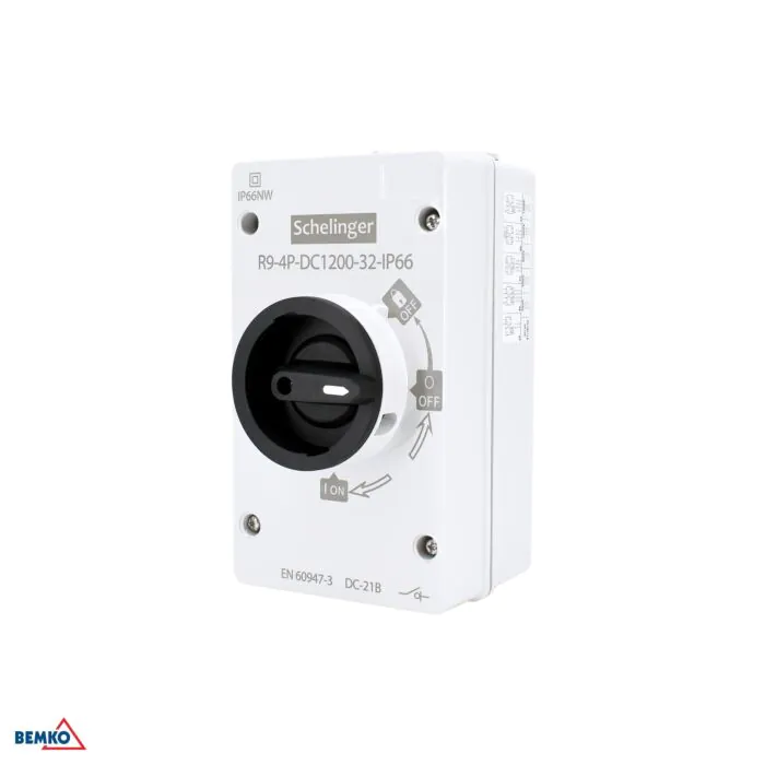 Rozłącznik izolacyjny do fotowoltaiki Schelinger A11-R9-4P-DC1200-32-IP66