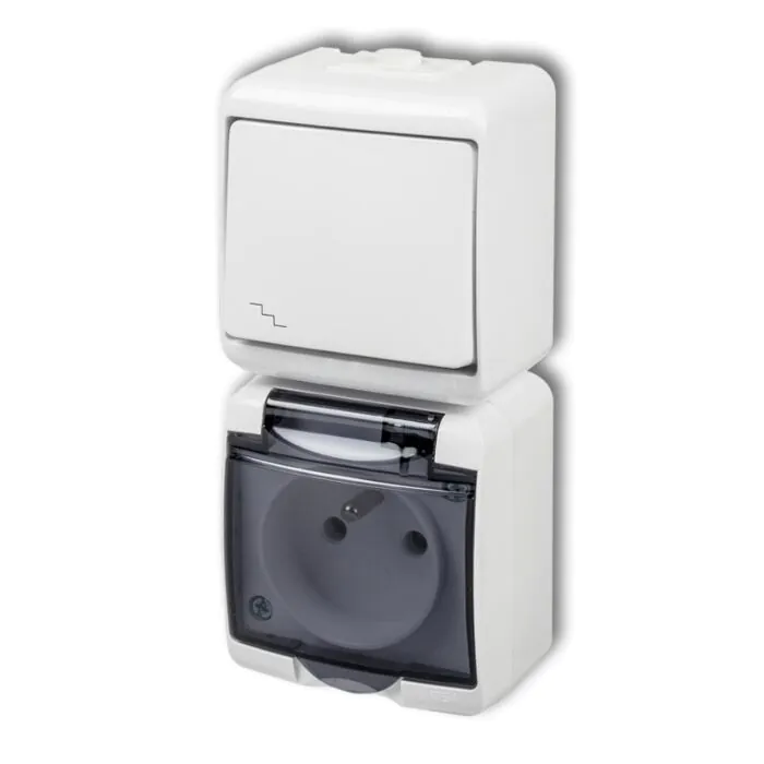 Włącznik schodowy, Włącznik hermetyczny, Gniazdo hermetyczne Karlik WGHP-3dp