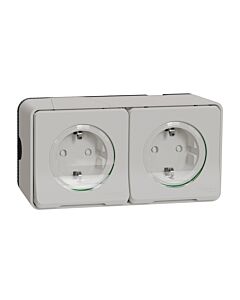 Gniazdo podw&oacute;jne, Gniazdo hermetyczne, Gniazdo SCHUKO Schneider Electric MUR39035