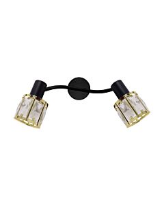 Oprawa ścienno-sufitowa DUNBAR 2I BLACK/GOLDEN 2xE14 10W lampa kinkiet czarny/złoty STRUHM 04901