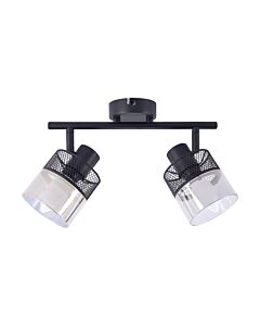 Oprawa ścienno-sufitowa MONTANA 2I BLACK 2xE14 40W lampa kinkiet czarny STRUHM 04956